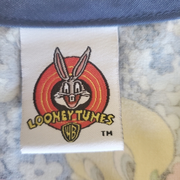 Looney Tunes Scrub Top Tweety Bird Blue Size Appx. Medium Pediatric School Nurse - Picture 4 of 7